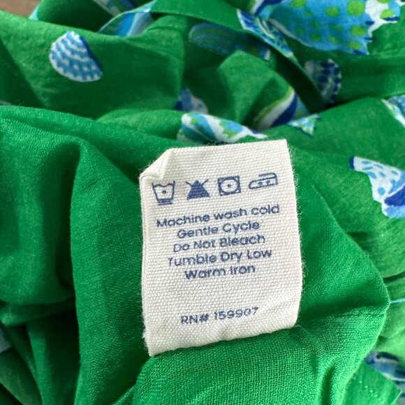 Printfresh Shoreline Dress 2X Green Blue Seashells Ruffle NWT DR-1783 - Picture 10 of 10